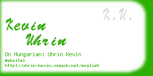 kevin uhrin business card